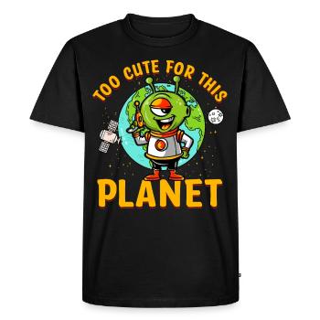 Trop mignon pour cette planète - T-shirt Premium bio Homme - noir - Devant - Nico (187cm)