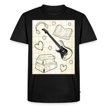 Downtown Girl Aesthetic Pattern Coquette Aesthetic - Men's Premium Organic T-Shirt - black - Front - Nico (187cm)