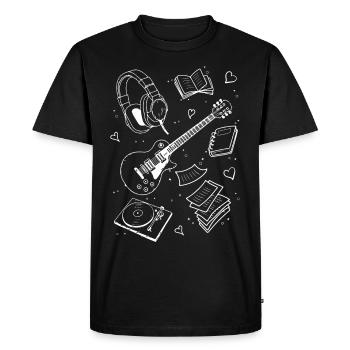 Downtown Girl Aesthetic Pattern Coquette Aesthetic - Men's Premium Organic T-Shirt - black - Front - Nico (187cm)