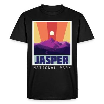 Parc national Jasper Icefields Parkway Canada Alber - T-shirt Premium bio Homme - noir - Devant - Nico (187cm)