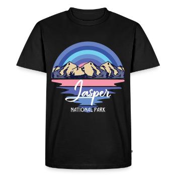 Cascade des champs de glace du parc national Jasper Canada - T-shirt Premium bio Homme - noir - Devant - Nico (187cm)