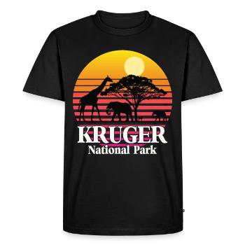 South Africa National Park Safari Kruger Elephant Giraf - Men's Premium Organic T-Shirt - black - Front - Nico (187cm)