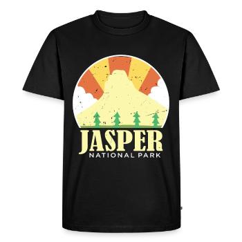Parc national du Canada Jasper Alberta Souvenir Icefi - T-shirt Premium bio Homme - noir - Devant - Nico (187cm)