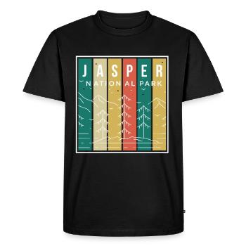 Parc national Jasper Canada Souvenir Mountains Cam - T-shirt Premium bio Homme - noir - Devant - Nico (187cm)