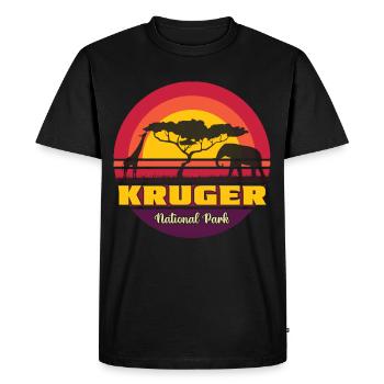 Kruger National Park Africa Safari Elephant Giraffe - Men's Premium Organic T-Shirt - black - Front - Nico (187cm)