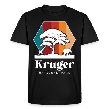 Parc national d’Afrique Kruger Safari Big Five Elephan - T-shirt Premium bio Homme - noir - Devant - Nico (187cm)