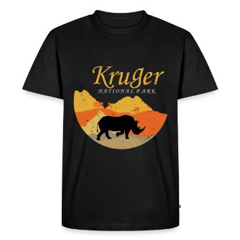 Rhino Africa Kruger National Park Safari Big Five S - Men's Premium Organic T-Shirt - black - Front - Nico (187cm)