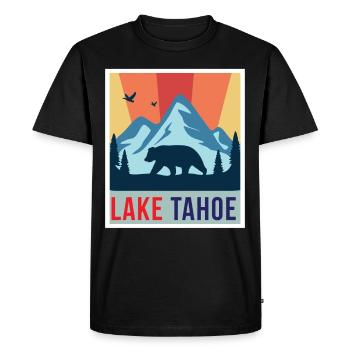 Lac Tahoe Grizzly Bear California Ski Mountains Cam - T-shirt Premium bio Homme - noir - Devant - Nico (187cm)