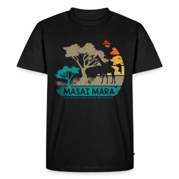 Masai Mara Safari Réserve nationale Kenya Serengeti - T-shirt Premium bio Homme - noir - Devant - Nico (187cm)