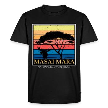 Kenya Masai Mara National Reserve Africa Safari Wi - Men's Premium Organic T-Shirt - black - Front - Nico (187cm)