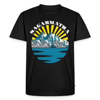 Everest National Park Sagarmatha in Tibet Nepal - Men's Premium Organic T-Shirt - black - Front - Nico (187cm)
