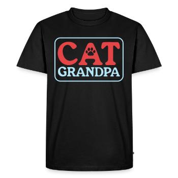 Chats Grand-père Chat Papa Chat Propriétaire Cadeau - T-shirt Premium bio Homme - noir - Devant - Nico (187cm)