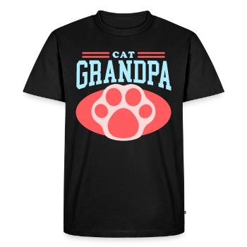 Chats Grand-père chat Propriétaire Cadeau - T-shirt Premium bio Homme - noir - Devant - Nico (187cm)