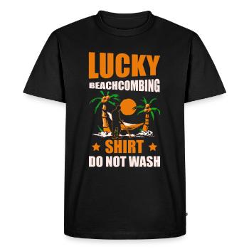 Lucky Beachcombing Beachcomber shelling - Men's Premium Organic T-Shirt - black - Front - Nico (187cm)