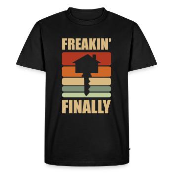 Enfin une pendaison de crémaillère des propriétaires - T-shirt Premium bio Homme - noir - Devant - Nico (187cm)