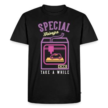 Les choses spéciales ont besoin d’un certain temps d’impression 3D de buse - T-shirt Premium bio Homme - noir - Devant - Nico (187cm)