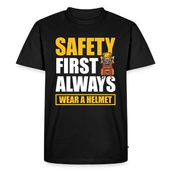 Safety first Always wear a - Men's Premium Organic T-Shirt - black - Front - Nico (187cm)