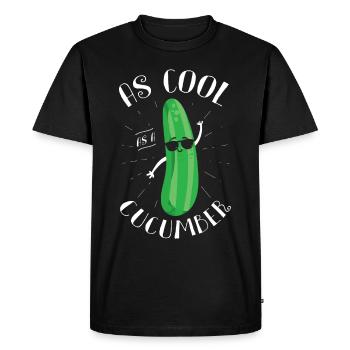 As cool as cucumber vegetarian vegetables vegan - Men's Premium Organic T-Shirt - black - Front - Nico (187cm)
