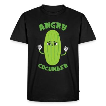 Concombre en colère Légumes végétariens Légumes végétaliens - T-shirt Premium bio Homme - noir - Devant - Nico (187cm)