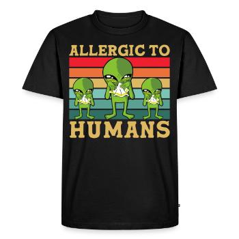 Allergic to Humans Alien - Men's Premium Organic T-Shirt - black - Front - Nico (187cm)