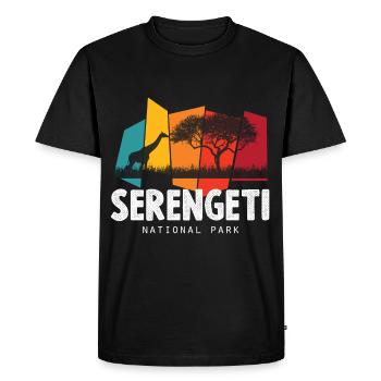Serengeti Safari Parc National Afrique Savannah Giraf - T-shirt Premium bio Homme - noir - Devant - Nico (187cm)