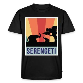 Elephant Safari Parc National Serengeti Souvenir A - T-shirt Premium bio Homme - noir - Devant - Nico (187cm)