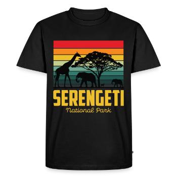Serengeti Tanzanie Safari Africa National Park Big - T-shirt Premium bio Homme - noir - Devant - Nico (187cm)