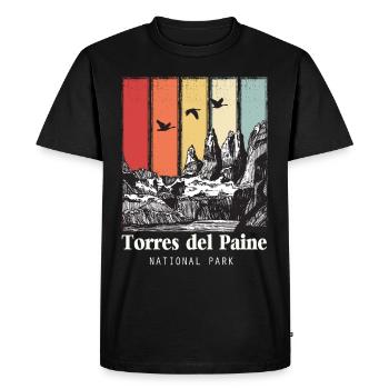 Parc national Torres del Paine Patagonie Chili Glace - T-shirt Premium bio Homme - noir - Devant - Nico (187cm)
