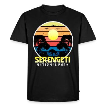 Africa Safari Parc national du Serengeti Tanzanie Sava - T-shirt Premium bio Homme - noir - Devant - Nico (187cm)