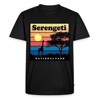 Safari Girafe Serengeti Afrique Parc National Tans - T-shirt Premium bio Homme - noir - Devant - Nico (187cm)