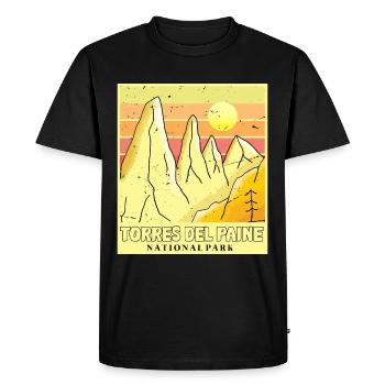 Patagonie Chili Parc national Torres del Paine Glace - T-shirt Premium bio Homme - noir - Devant - Nico (187cm)