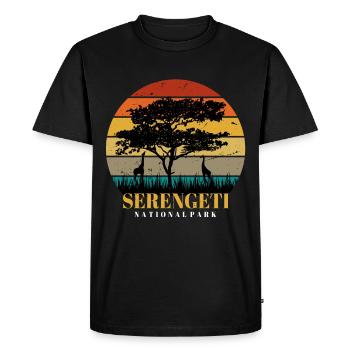 Girafe Serengeti Safari Afrique Parc National Tansa - T-shirt Premium bio Homme - noir - Devant - Nico (187cm)