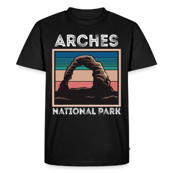 Arches National Park Utah Moab Canyon Mur souvenir - T-shirt Premium bio Homme - noir - Devant - Nico (187cm)