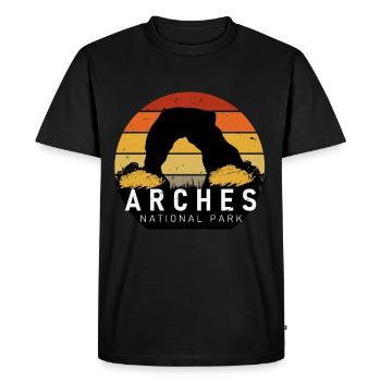 Arches Utah Moab Canyon National Park Randonnée - T-shirt Premium bio Homme - noir - Devant - Nico (187cm)