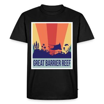 Diving Great Barrier Reef Souvenir Australia Tau - Men's Premium Organic T-Shirt - black - Front - Nico (187cm)