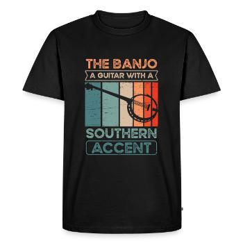 Banjo activé - T-shirt Premium bio Homme - noir - Devant - Nico (187cm)