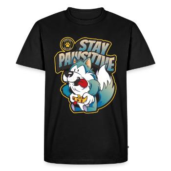 Jeux - Les jeux de chiens restent pawsitive - T-shirt Premium bio Homme - noir - Devant - Nico (187cm)