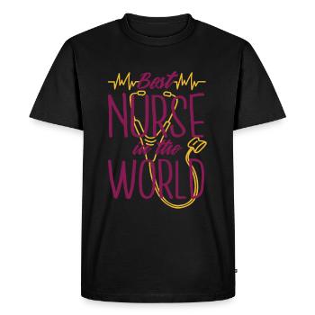 Nurse - best nurse in the world - Men's Premium Organic T-Shirt - black - Front - Nico (187cm)