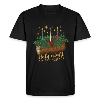 Christmas - Holy night - Men's Premium Organic T-Shirt - black - Front - Nico (187cm)