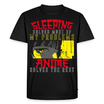 Dormir résout la plupart de mes problèmes Anime - T-shirt Premium bio Homme - noir - Devant - Nico (187cm)