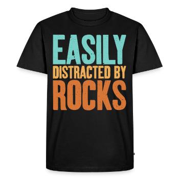 Slightly distracted by rocks Egyptian - Men's Premium Organic T-Shirt - black - Front - Nico (187cm)