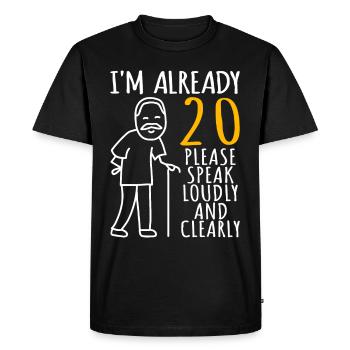 20 Anniversaire Homme 20er 20ème J’ai déjà 20 ans - T-shirt Premium bio Homme - noir - Devant - Nico (187cm)
