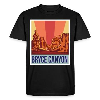Bryce Canyon Retro National Park Souvenir Utah Rock - T-shirt Premium bio Homme - noir - Devant - Nico (187cm)