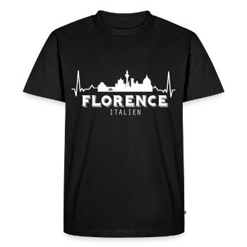 Florence Heartbeat pour l’Italie Cathédrale toscane - T-shirt Premium bio Homme - noir - Devant - Nico (187cm)