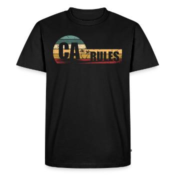 Ca-regeln Usa State America Travel California - Men's Premium Organic T-Shirt - black - Front - Nico (187cm)
