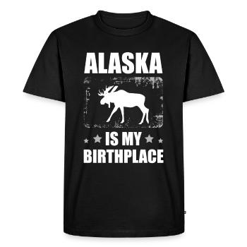 L’Alaska est mon lieu de naissance Alaskan Usa State - T-shirt Premium bio Homme - noir - Devant - Nico (187cm)