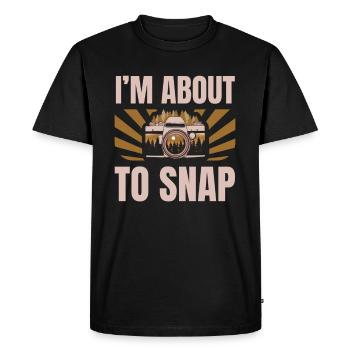 Je suis en train d’embaucher le photographe caméraman-objectif - T-shirt Premium bio Homme - noir - Devant - Nico (187cm)