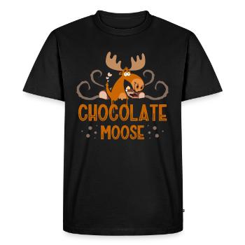 Chocolat Elk Animal Alces Choco Deer - T-shirt Premium bio Homme - noir - Devant - Nico (187cm)