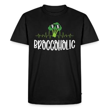 Broccoli Vegetarian Vegetables Vegan Broccoli - Men's Premium Organic T-Shirt - black - Front - Nico (187cm)