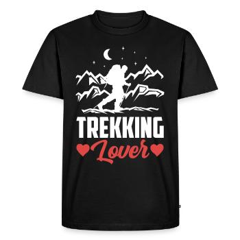 Trekking Amoureux Randonneurs Randonnée - T-shirt Premium bio Homme - noir - Devant - Nico (187cm)